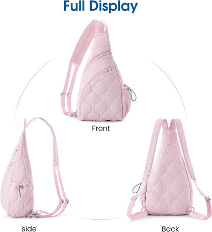 Casual Crossbody Bag Sling Daypack for Women Lightweight Backpack Fashionable Chest Bag for Daily Outings