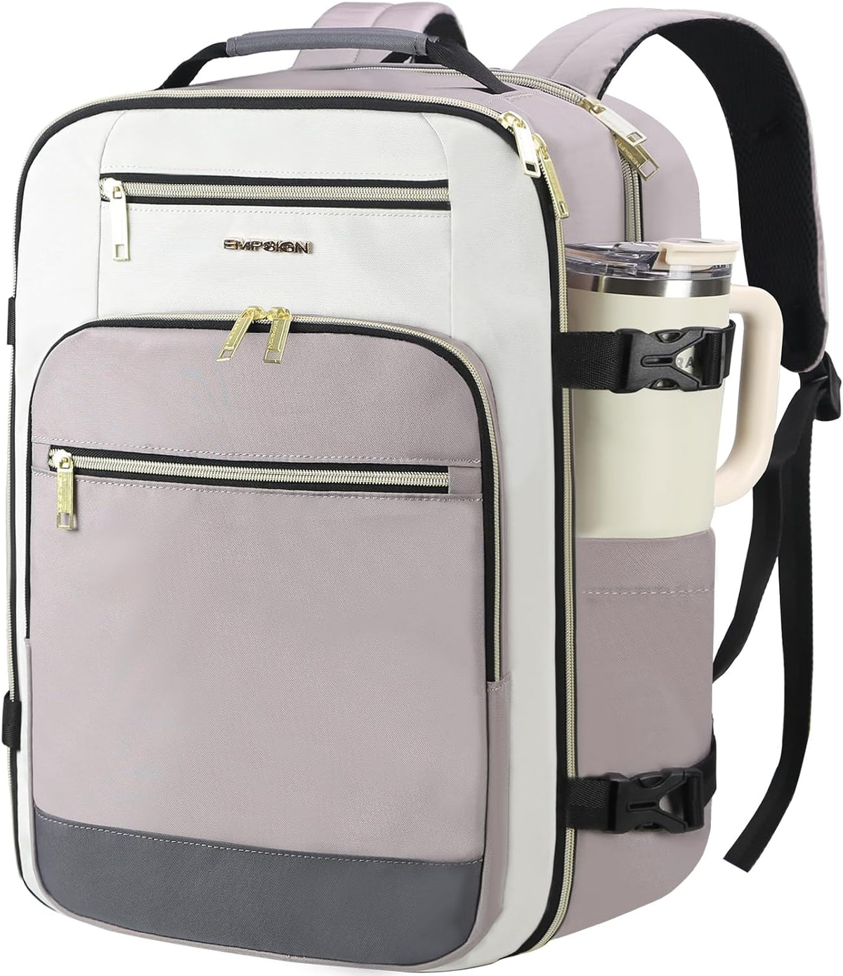 40L Travel Backpack for Women & Men, Airline Approved Carry On Backpack, TSA Personal Item Bag Waterproof, Overnight Weekender Essentials Backpacks for Business fits 17" Laptop, Dusty Pink
