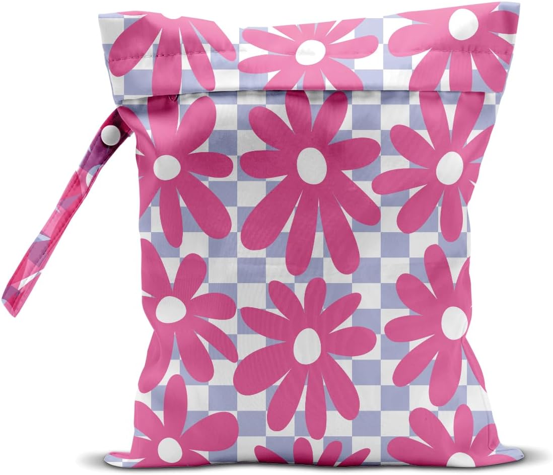 Pink Bow Wet Bag for Swimsuit Travel Beach Pool Baby Cloth Diapers | Waterproof Wet Dry Bag,Travel Laundry Bags for Dirty Yoga Gym Clothes,Beach Vacation Essentials,Summer Gifts for Women Men