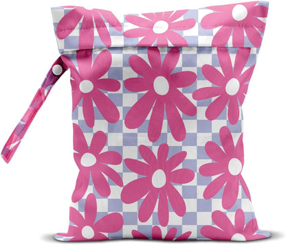 Pink Bow Wet Bag for Swimsuit Travel Beach Pool Baby Cloth Diapers | Waterproof Wet Dry Bag,Travel Laundry Bags for Dirty Yoga Gym Clothes,Beach Vacation Essentials,Summer Gifts for Women Men