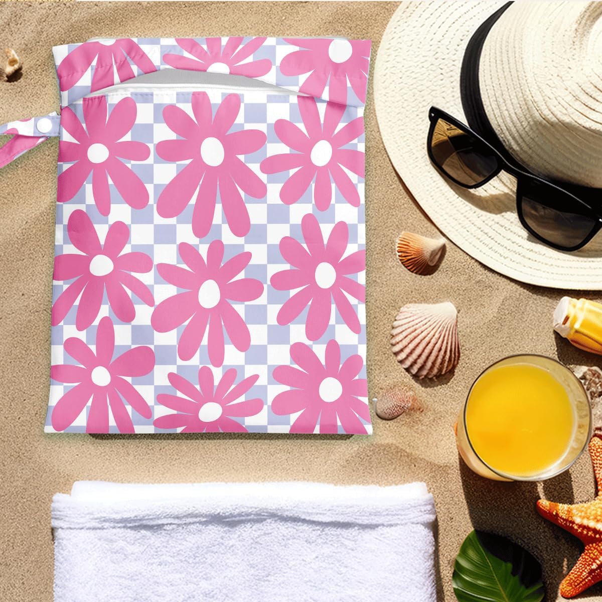 Pink Bow Wet Bag for Swimsuit Travel Beach Pool Baby Cloth Diapers | Waterproof Wet Dry Bag,Travel Laundry Bags for Dirty Yoga Gym Clothes,Beach Vacation Essentials,Summer Gifts for Women Men