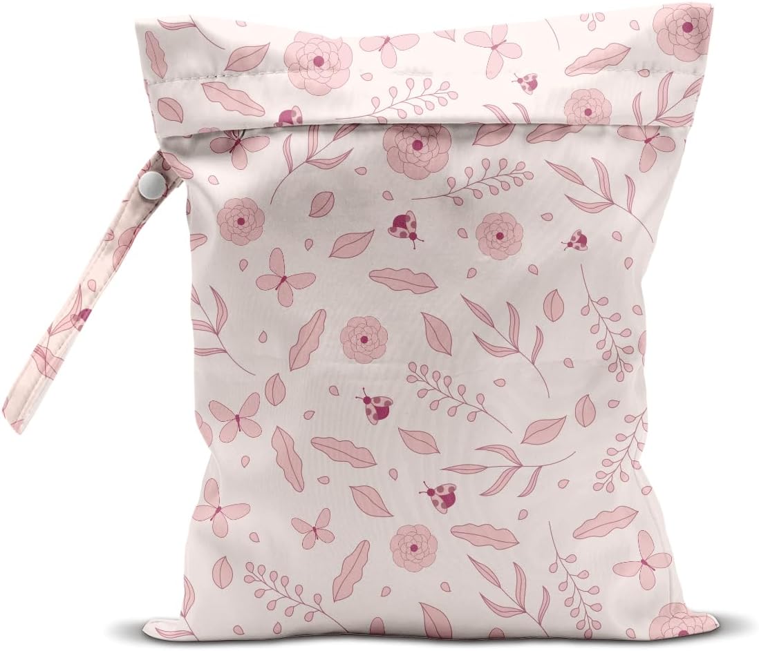 Pink Bow Wet Bag for Swimsuit Travel Beach Pool Baby Cloth Diapers | Waterproof Wet Dry Bag,Travel Laundry Bags for Dirty Yoga Gym Clothes,Beach Vacation Essentials,Summer Gifts for Women Men