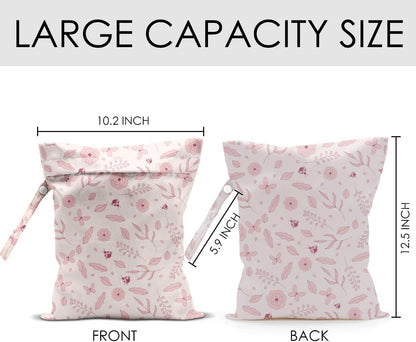 Pink Bow Wet Bag for Swimsuit Travel Beach Pool Baby Cloth Diapers | Waterproof Wet Dry Bag,Travel Laundry Bags for Dirty Yoga Gym Clothes,Beach Vacation Essentials,Summer Gifts for Women Men