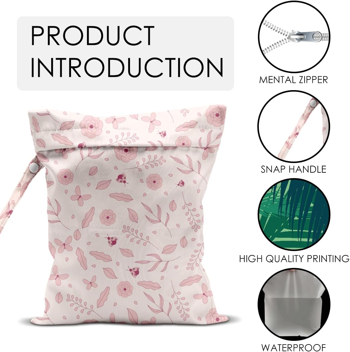 Pink Bow Wet Bag for Swimsuit Travel Beach Pool Baby Cloth Diapers | Waterproof Wet Dry Bag,Travel Laundry Bags for Dirty Yoga Gym Clothes,Beach Vacation Essentials,Summer Gifts for Women Men