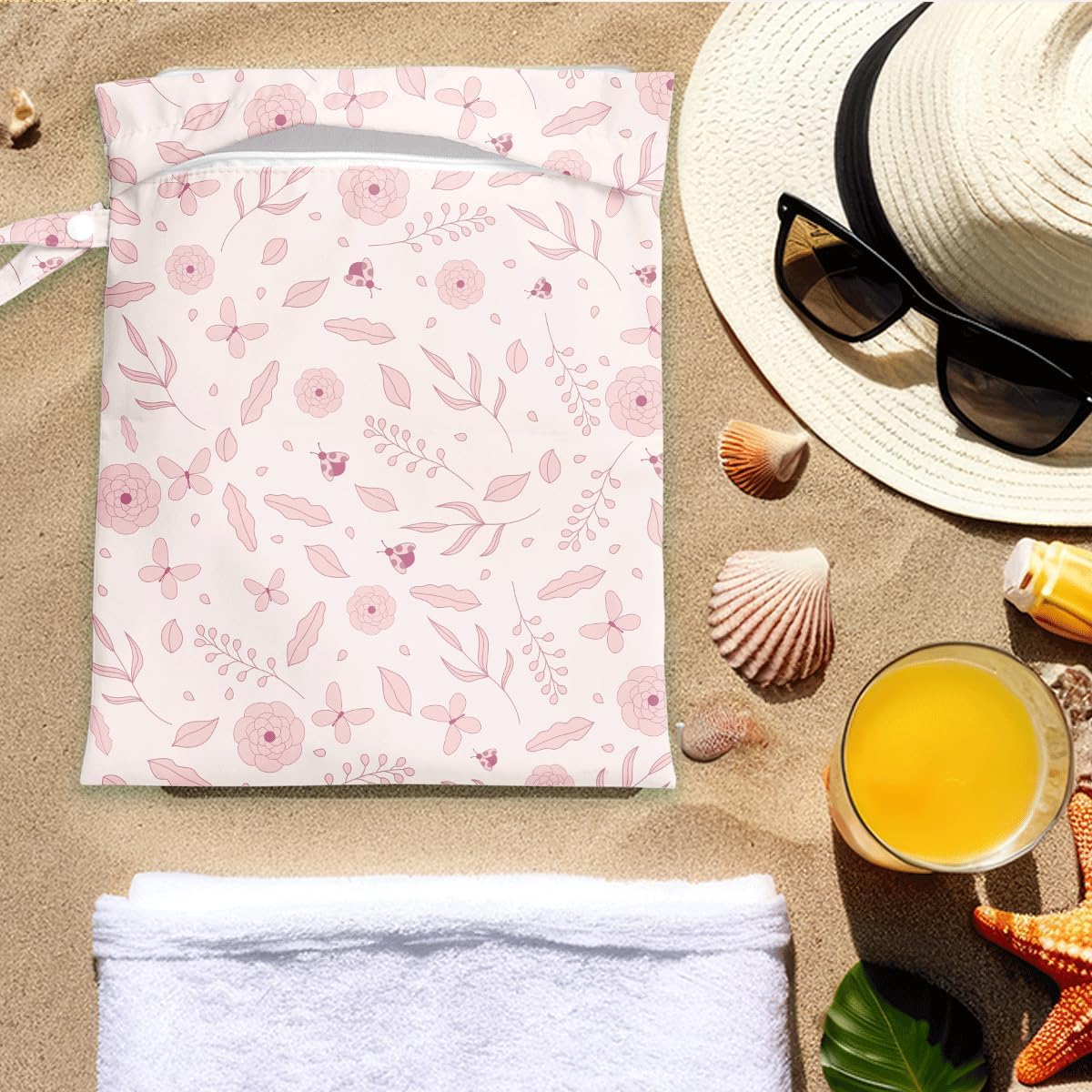 Pink Bow Wet Bag for Swimsuit Travel Beach Pool Baby Cloth Diapers | Waterproof Wet Dry Bag,Travel Laundry Bags for Dirty Yoga Gym Clothes,Beach Vacation Essentials,Summer Gifts for Women Men