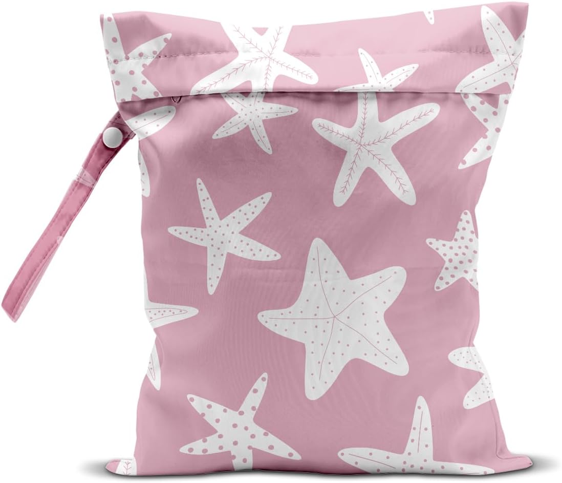 Pink Bow Wet Bag for Swimsuit Travel Beach Pool Baby Cloth Diapers | Waterproof Wet Dry Bag,Travel Laundry Bags for Dirty Yoga Gym Clothes,Beach Vacation Essentials,Summer Gifts for Women Men