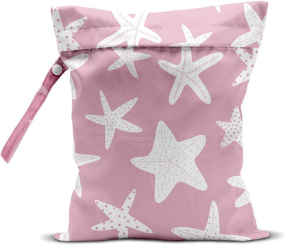 Pink Bow Wet Bag for Swimsuit Travel Beach Pool Baby Cloth Diapers | Waterproof Wet Dry Bag,Travel Laundry Bags for Dirty Yoga Gym Clothes,Beach Vacation Essentials,Summer Gifts for Women Men