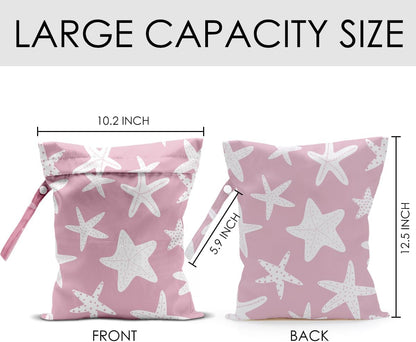 Pink Bow Wet Bag for Swimsuit Travel Beach Pool Baby Cloth Diapers | Waterproof Wet Dry Bag,Travel Laundry Bags for Dirty Yoga Gym Clothes,Beach Vacation Essentials,Summer Gifts for Women Men