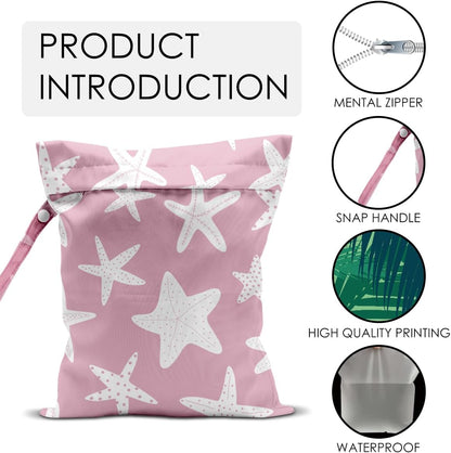 Pink Bow Wet Bag for Swimsuit Travel Beach Pool Baby Cloth Diapers | Waterproof Wet Dry Bag,Travel Laundry Bags for Dirty Yoga Gym Clothes,Beach Vacation Essentials,Summer Gifts for Women Men