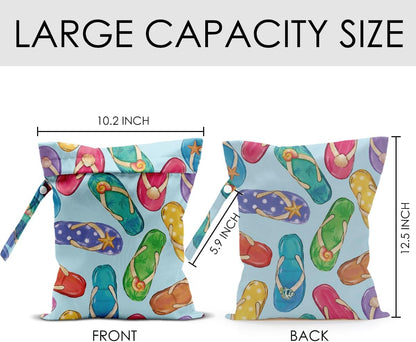 Pink Bow Wet Bag for Swimsuit Travel Beach Pool Baby Cloth Diapers | Waterproof Wet Dry Bag,Travel Laundry Bags for Dirty Yoga Gym Clothes,Beach Vacation Essentials,Summer Gifts for Women Men