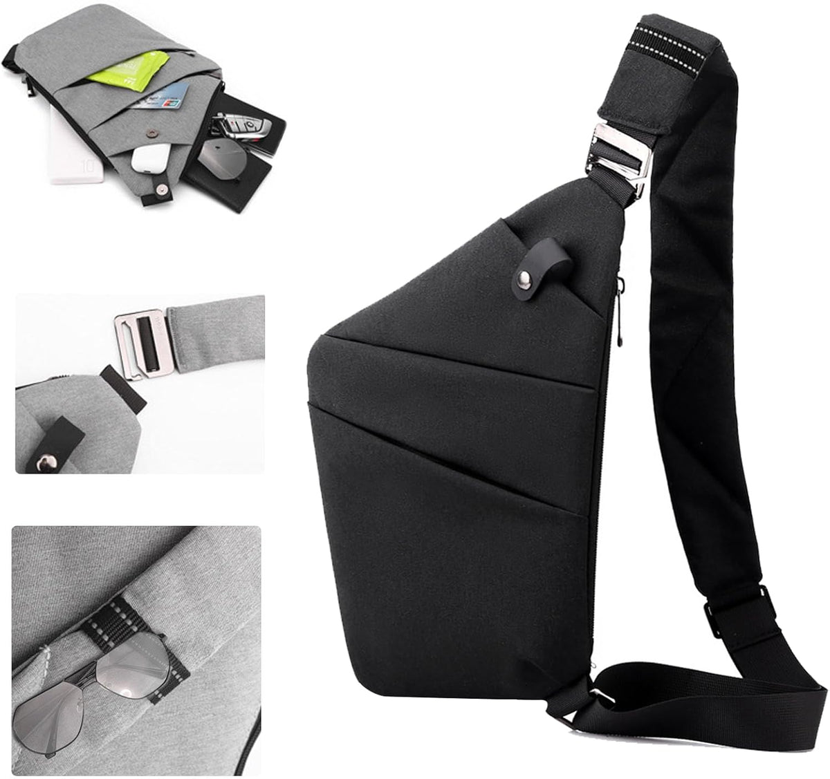 Crossbody Travel Bags for Women, Anti Theft Proof Safe Slim Sling Travel Purses, Personal Flex Shoulder Bag for Men Women