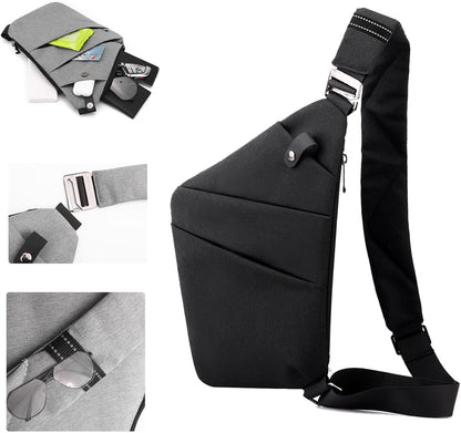 Crossbody Travel Bags for Women, Anti Theft Proof Safe Slim Sling Travel Purses, Personal Flex Shoulder Bag for Men Women