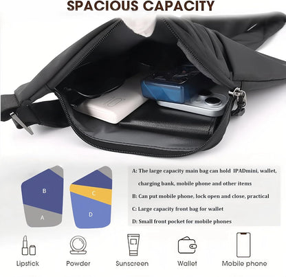 Crossbody Travel Bags for Women, Anti Theft Proof Safe Slim Sling Travel Purses, Personal Flex Shoulder Bag for Men Women