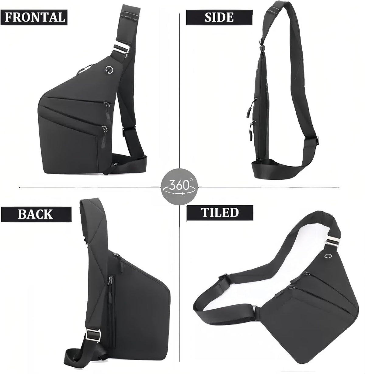 Crossbody Travel Bags for Women, Anti Theft Proof Safe Slim Sling Travel Purses, Personal Flex Shoulder Bag for Men Women