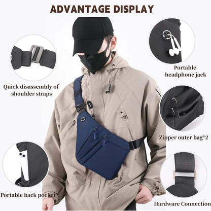 Crossbody Travel Bags for Women, Anti Theft Proof Safe Slim Sling Travel Purses, Personal Flex Shoulder Bag for Men Women