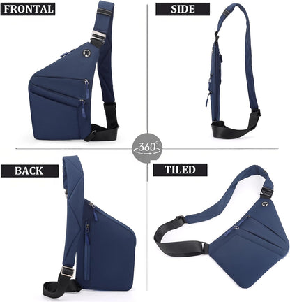 Crossbody Travel Bags for Women, Anti Theft Proof Safe Slim Sling Travel Purses, Personal Flex Shoulder Bag for Men Women