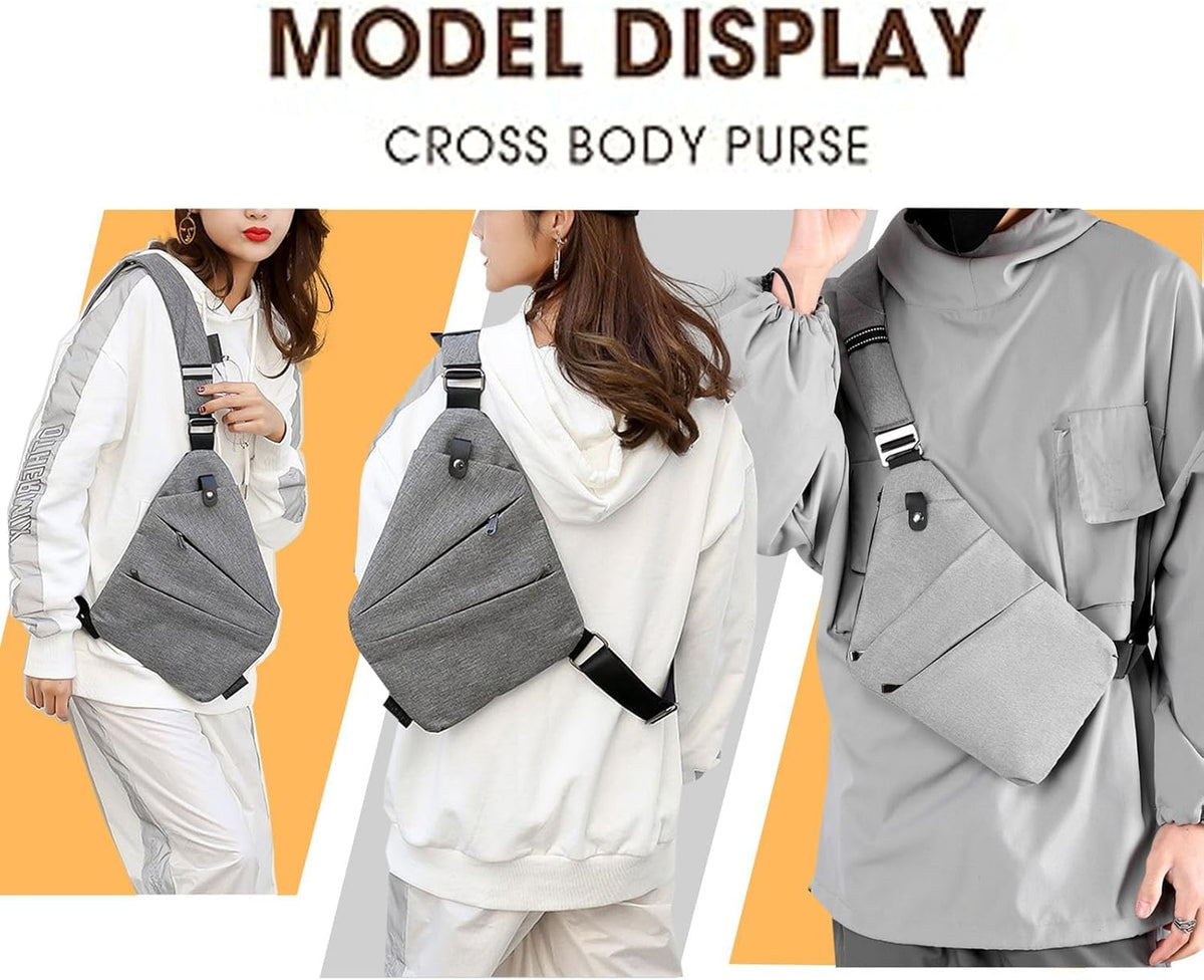 Crossbody Travel Bags for Women, Anti Theft Proof Safe Slim Sling Travel Purses, Personal Flex Shoulder Bag for Men Women