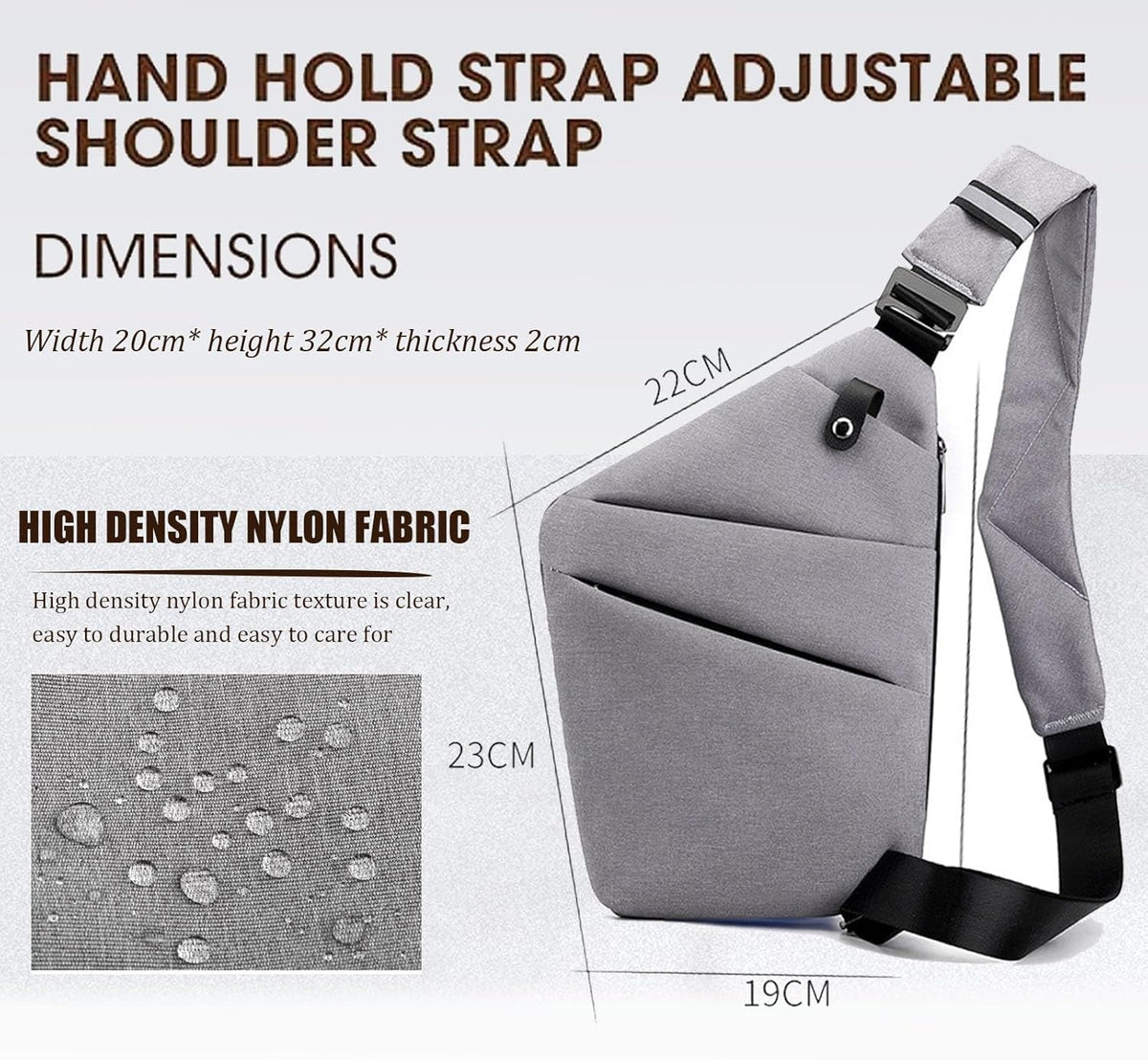 Crossbody Travel Bags for Women, Anti Theft Proof Safe Slim Sling Travel Purses, Personal Flex Shoulder Bag for Men Women