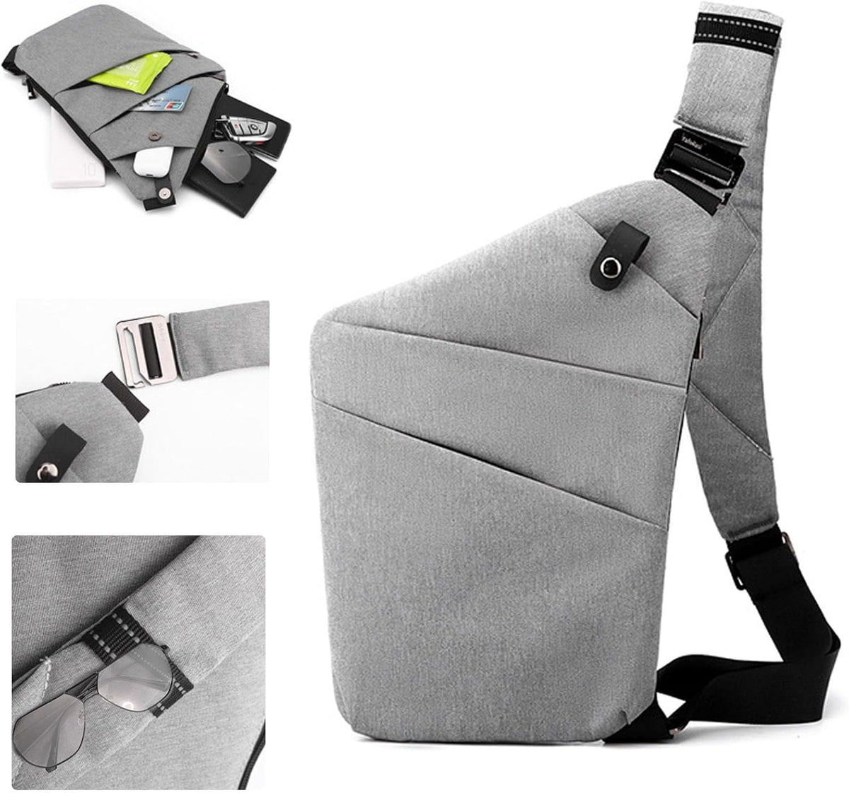 Crossbody Travel Bags for Women, Anti Theft Proof Safe Slim Sling Travel Purses, Personal Flex Shoulder Bag for Men Women