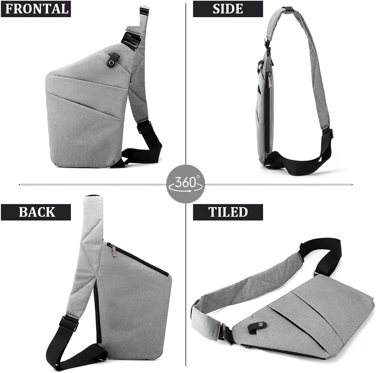 Crossbody Travel Bags for Women, Anti Theft Proof Safe Slim Sling Travel Purses, Personal Flex Shoulder Bag for Men Women