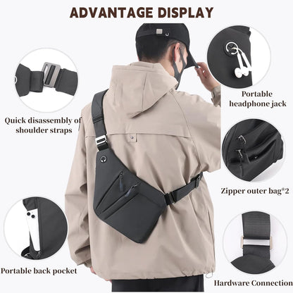 Crossbody Travel Bags for Women, Anti Theft Proof Safe Slim Sling Travel Purses, Personal Flex Shoulder Bag for Men Women