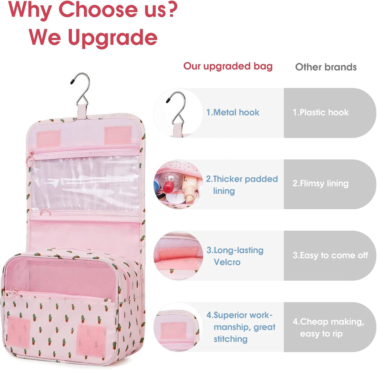 Small Hanging Travel Toiletry Bag for Women, Travel Bag for Toiletries, Makeup Bag Organizer Make Up Bags Cosmetic Bags for Girls