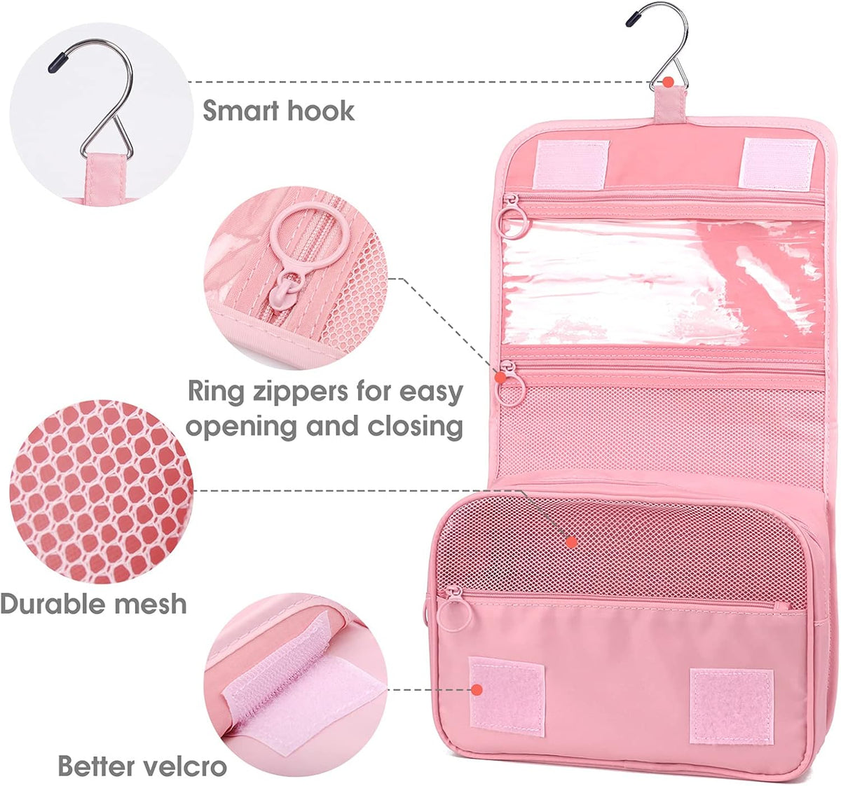 Small Hanging Travel Toiletry Bag for Women, Travel Bag for Toiletries, Makeup Bag Organizer Make Up Bags Cosmetic Bags for Girls