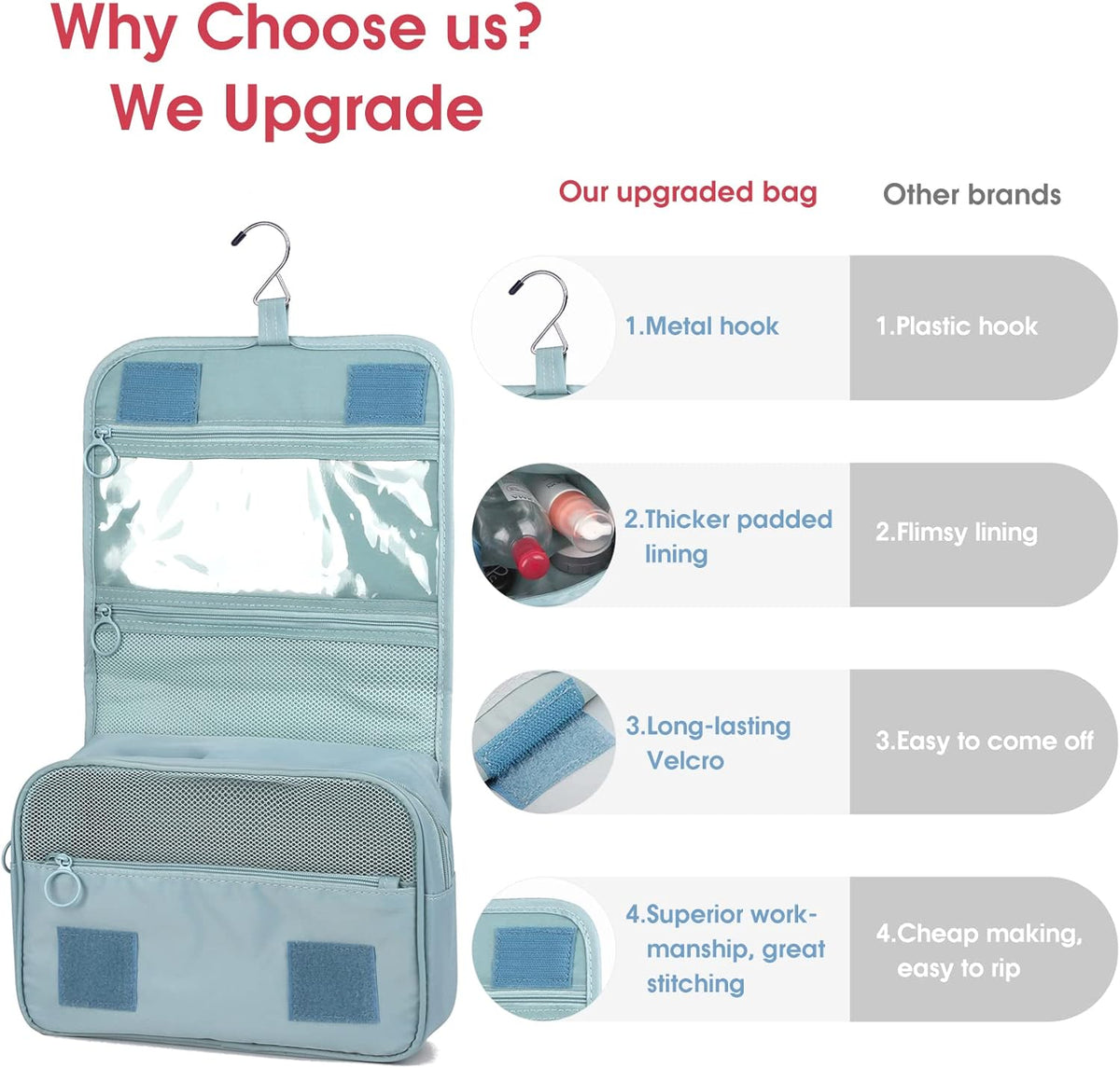 Small Hanging Travel Toiletry Bag for Women, Travel Bag for Toiletries, Makeup Bag Organizer Make Up Bags Cosmetic Bags for Girls