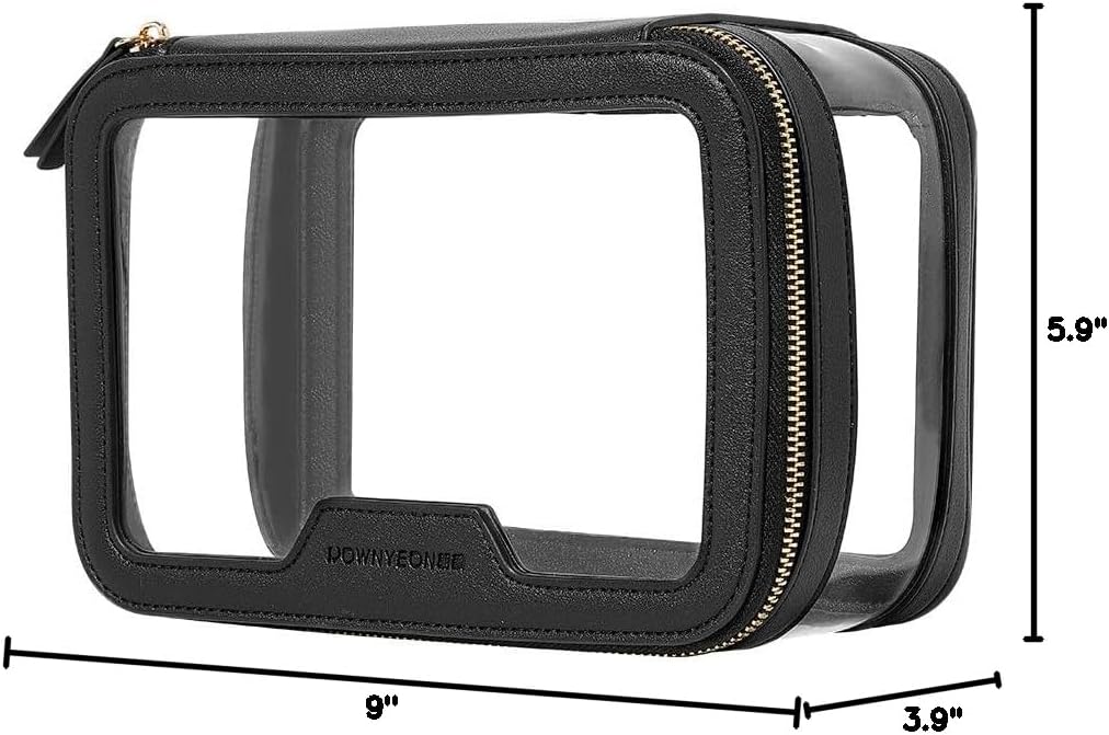 ROWNYEON Clear Makeup Case Toiletry Bag Multipurpose Travel Makeup Train Case Portable Cosmetic Organizer Transparent Storage Bag