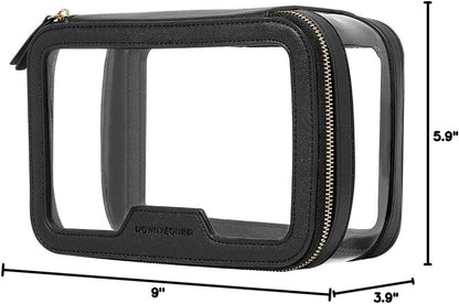 ROWNYEON Clear Makeup Case Toiletry Bag Multipurpose Travel Makeup Train Case Portable Cosmetic Organizer Transparent Storage Bag