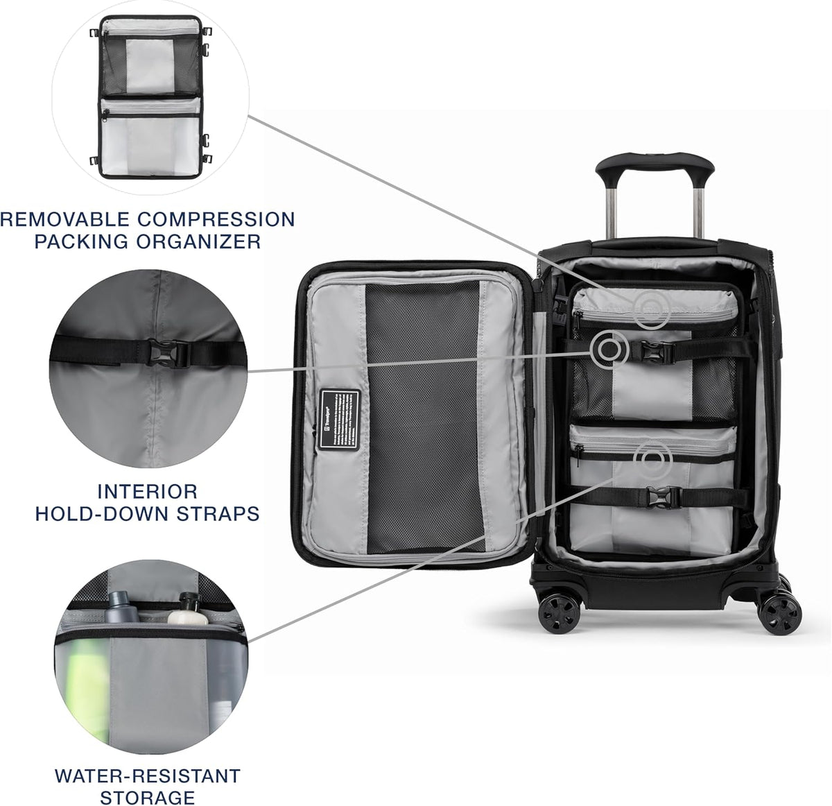 Crew Classic Lightweight Softside Expandable Carry on Luggage, 8 Wheel Spinner Suitcase, Men and Women, Carry On 21-Inch, Black