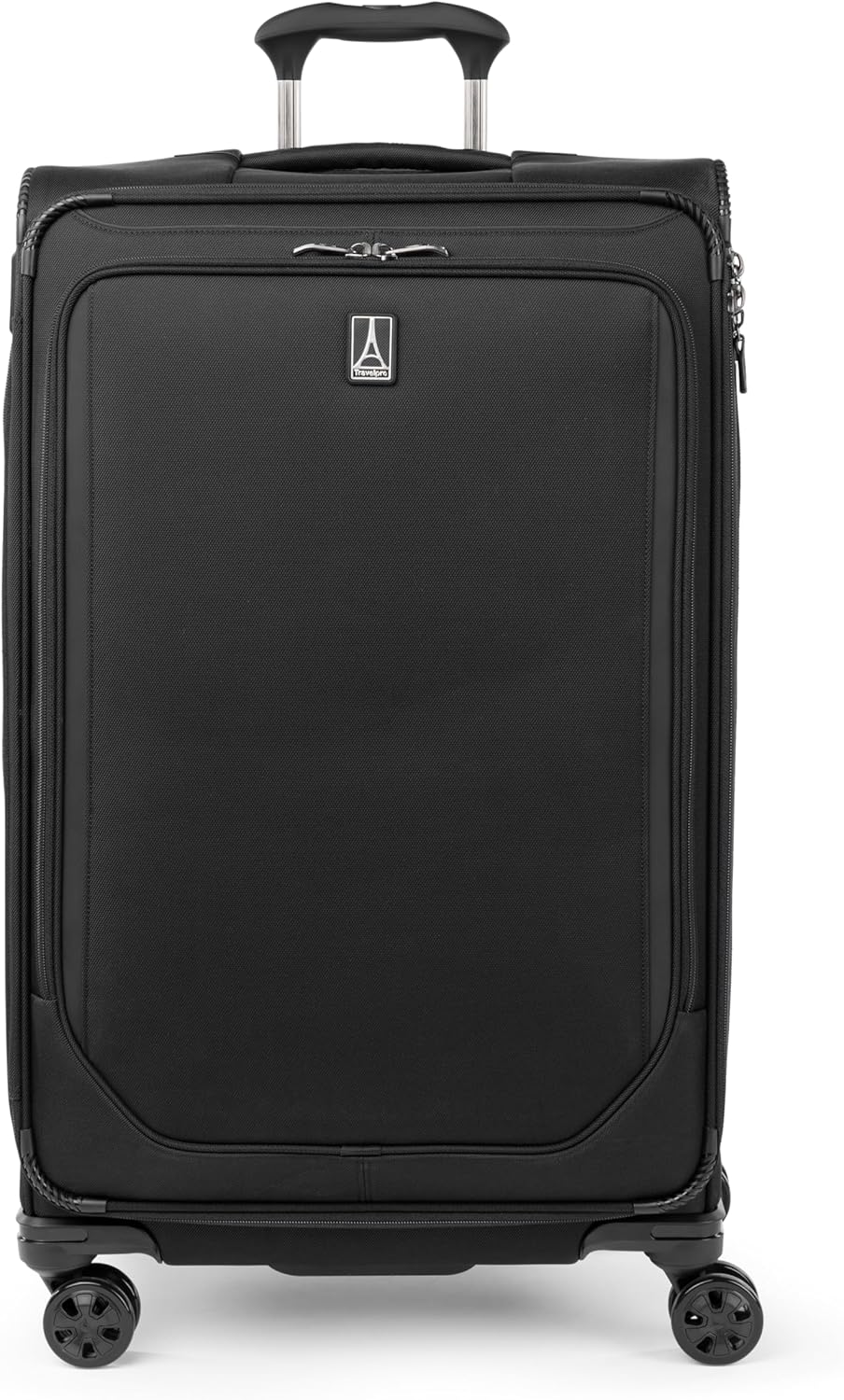 Crew Classic Lightweight Softside Expandable Carry on Luggage, 8 Wheel Spinner Suitcase, Men and Women, Carry On 21-Inch, Black