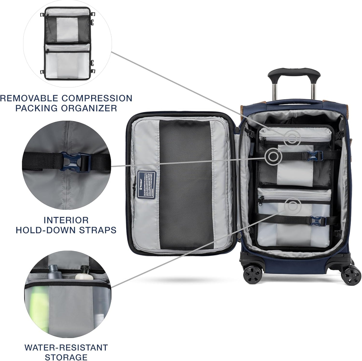 Crew Classic Lightweight Softside Expandable Carry on Luggage, 8 Wheel Spinner Suitcase, Men and Women, Carry On 21-Inch, Black