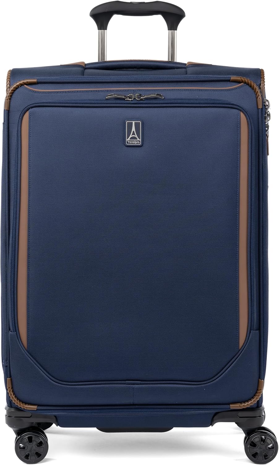 Crew Classic Lightweight Softside Expandable Carry on Luggage, 8 Wheel Spinner Suitcase, Men and Women, Carry On 21-Inch, Black