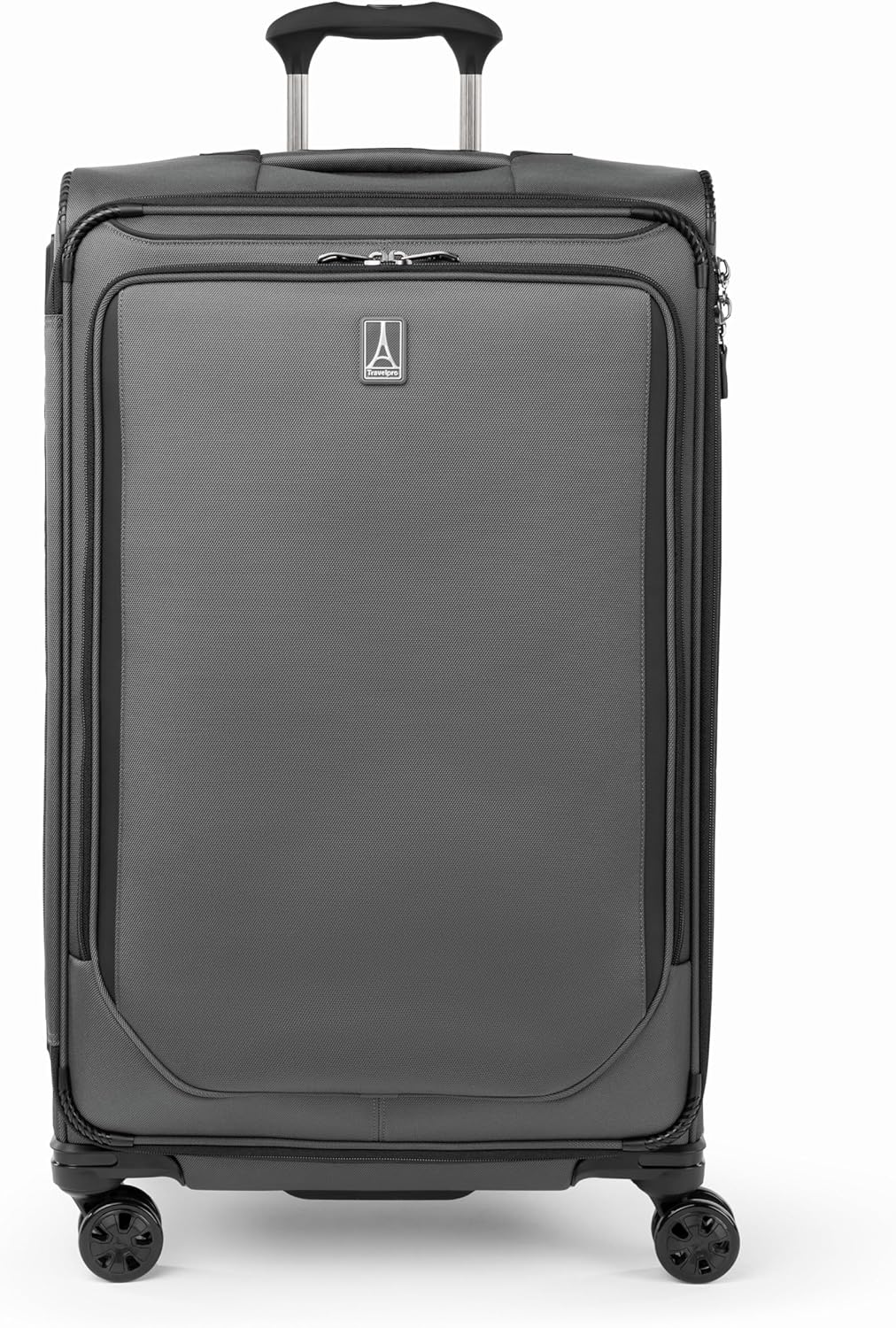Crew Classic Lightweight Softside Expandable Carry on Luggage, 8 Wheel Spinner Suitcase, Men and Women, Carry On 21-Inch, Black