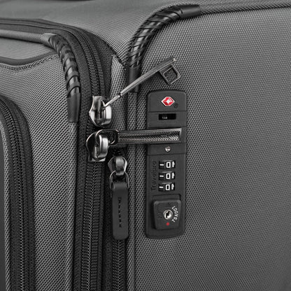 Crew Classic Lightweight Softside Expandable Carry on Luggage, 8 Wheel Spinner Suitcase, Men and Women, Carry On 21-Inch, Black