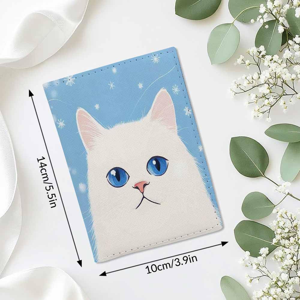 Skateboard Dogs Passport Holder for Travel Different Dogs Wearing Scarves PU Leather Passport Cover Wallet Cute Passport Card Holder for Women and Men