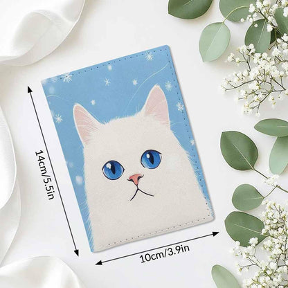 Skateboard Dogs Passport Holder for Travel Different Dogs Wearing Scarves PU Leather Passport Cover Wallet Cute Passport Card Holder for Women and Men