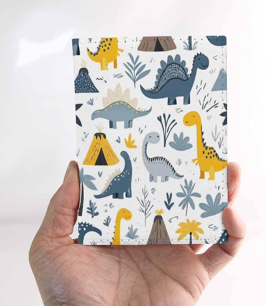 Skateboard Dogs Passport Holder for Travel Different Dogs Wearing Scarves PU Leather Passport Cover Wallet Cute Passport Card Holder for Women and Men