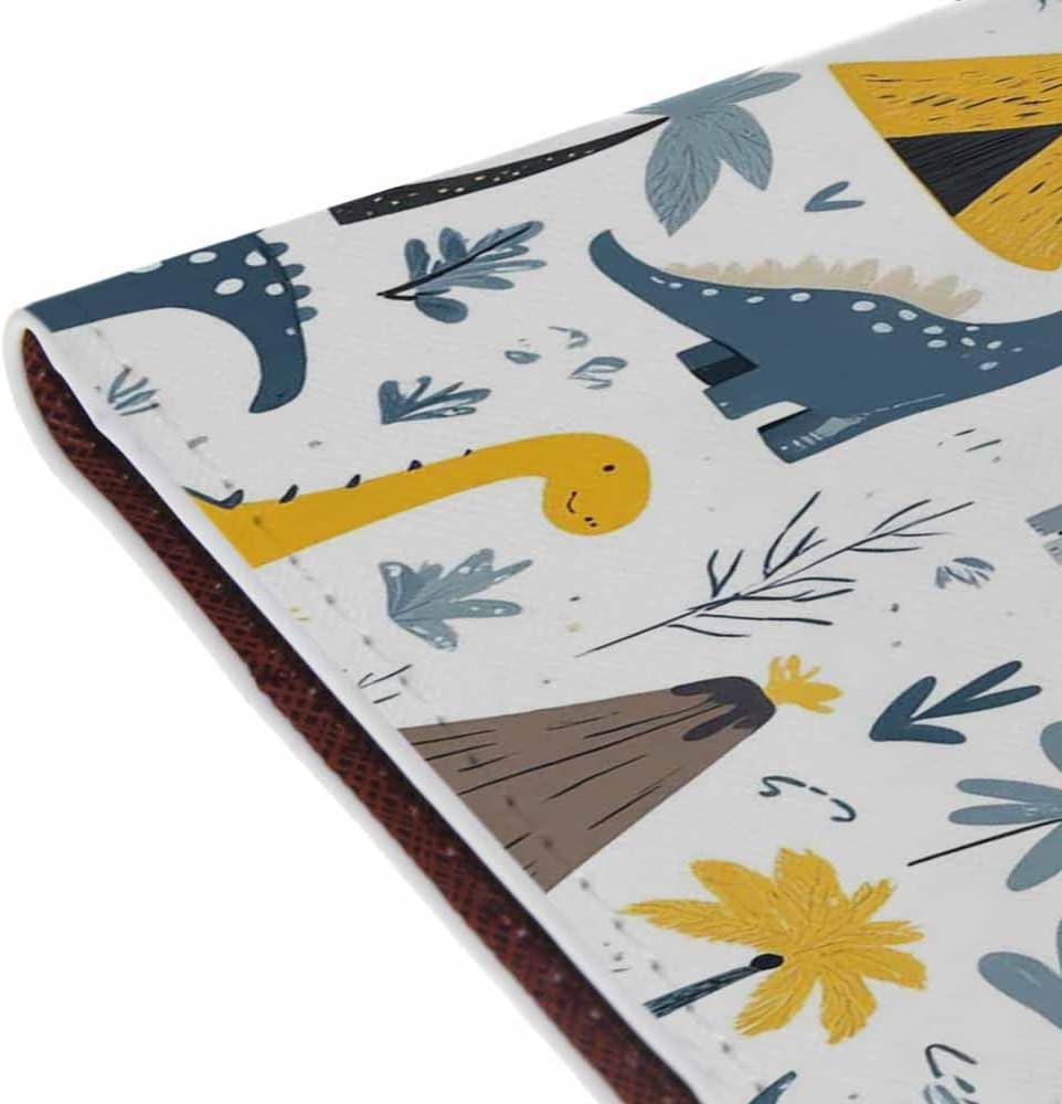 Skateboard Dogs Passport Holder for Travel Different Dogs Wearing Scarves PU Leather Passport Cover Wallet Cute Passport Card Holder for Women and Men