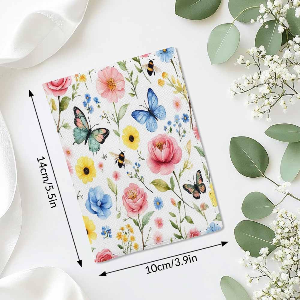 Skateboard Dogs Passport Holder for Travel Different Dogs Wearing Scarves PU Leather Passport Cover Wallet Cute Passport Card Holder for Women and Men
