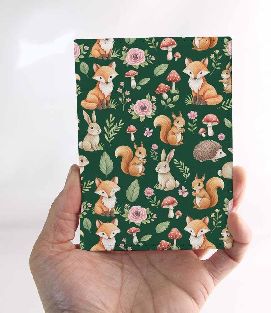 Skateboard Dogs Passport Holder for Travel Different Dogs Wearing Scarves PU Leather Passport Cover Wallet Cute Passport Card Holder for Women and Men
