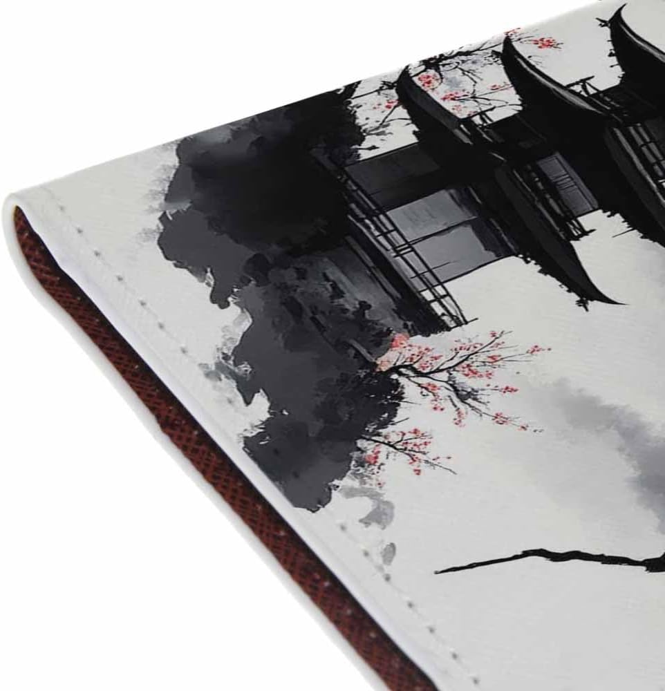 Skateboard Dogs Passport Holder for Travel Different Dogs Wearing Scarves PU Leather Passport Cover Wallet Cute Passport Card Holder for Women and Men