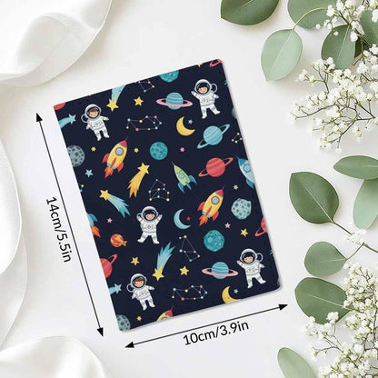 Skateboard Dogs Passport Holder for Travel Different Dogs Wearing Scarves PU Leather Passport Cover Wallet Cute Passport Card Holder for Women and Men