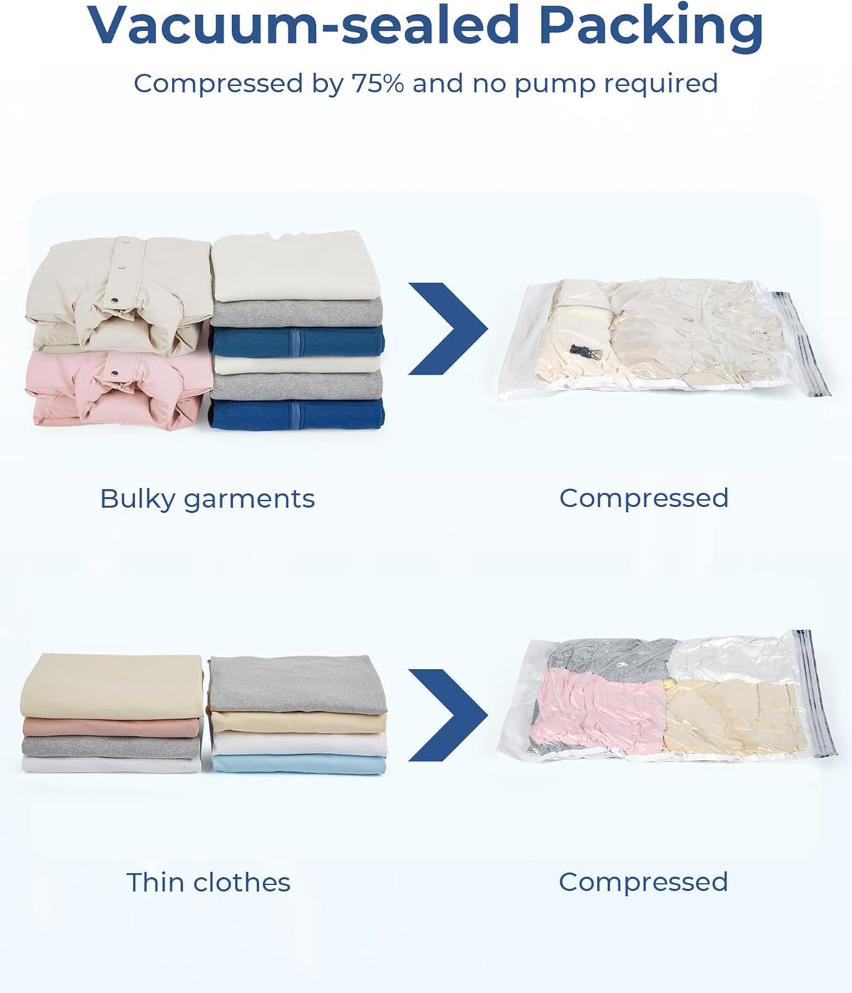 8 Pcs Compression Packing Cubes, Travel Packing Cubes with 4 Pack Vacuum Storage Bags for Women, Travel Essentials, Hand-rolled Space Saver Bags, Beige