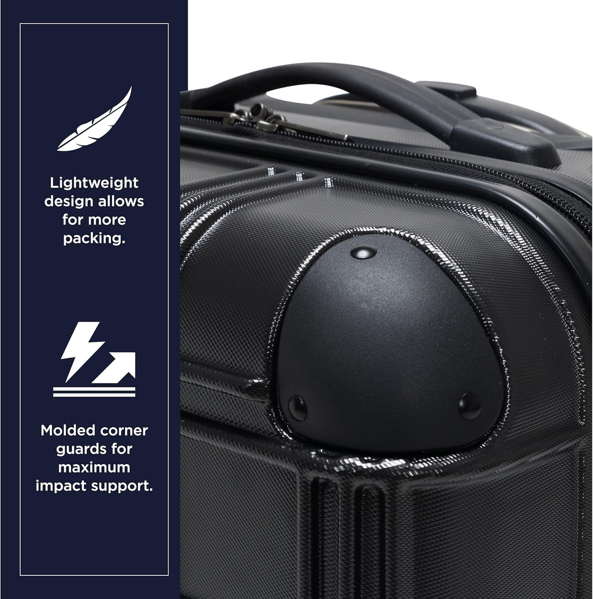 Nottingham Lightweight Hardside 4-Wheel Spinner Travel Luggage, Rose Gold, 20-Inch Carry On