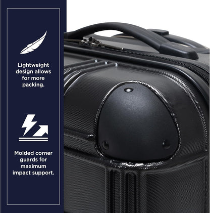 Nottingham Lightweight Hardside 4-Wheel Spinner Travel Luggage, Rose Gold, 20-Inch Carry On
