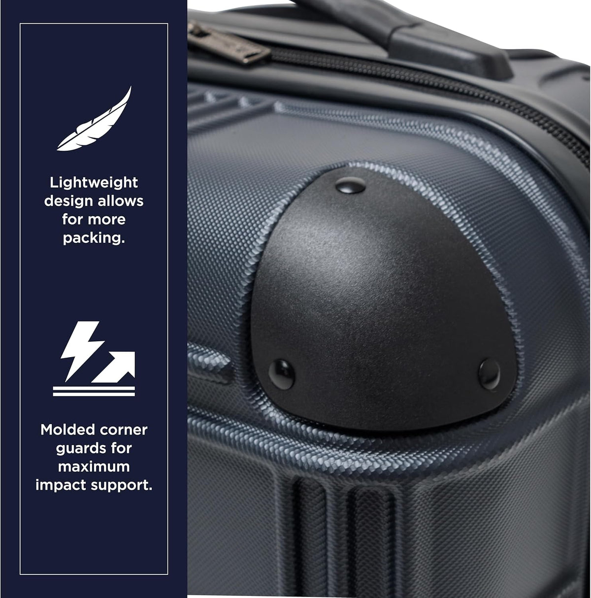 Nottingham Lightweight Hardside 4-Wheel Spinner Travel Luggage, Rose Gold, 20-Inch Carry On