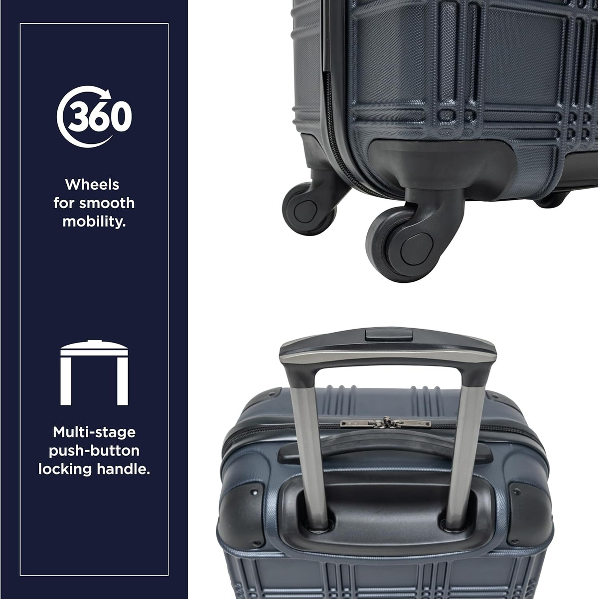 Nottingham Lightweight Hardside 4-Wheel Spinner Travel Luggage, Rose Gold, 20-Inch Carry On