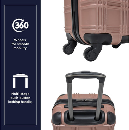 Nottingham Lightweight Hardside 4-Wheel Spinner Travel Luggage, Rose Gold, 20-Inch Carry On